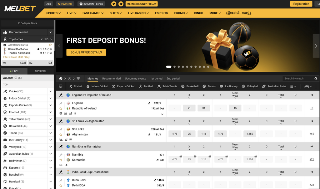Melbet - Authorities Site for Sports Betting in India with 300% Bonus